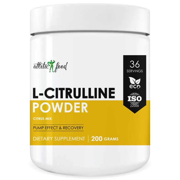 Л-Цитруллин Atletic Food L-Citrulline DL-Malate 21 Micronized - 200 грамм цитрус 879₽