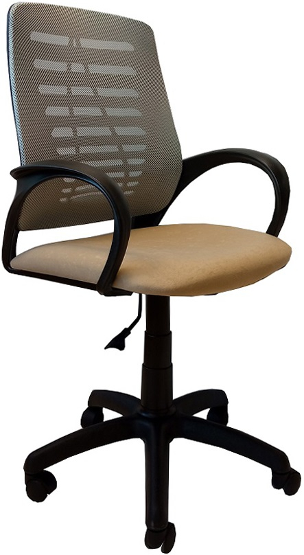 фото Компьютерное кресло евростиль ирис флок бежевый