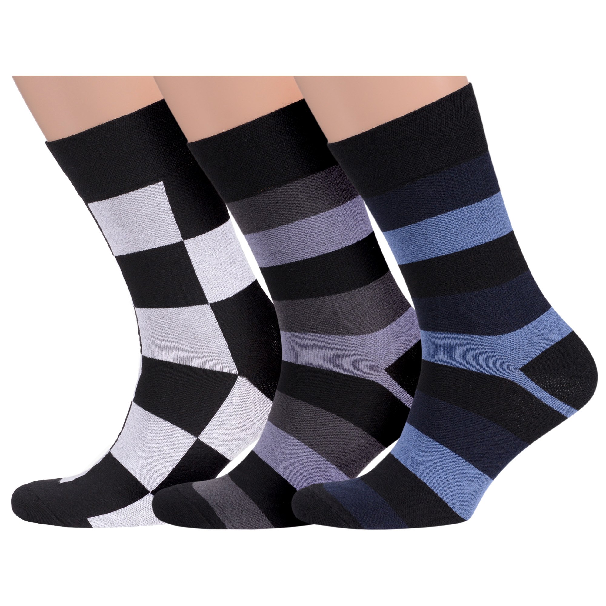 

Комплект носков мужских MoscowSocksClub msk3-М02 разноцветных 29, Черный;белый;серый;синий, msk3-М02