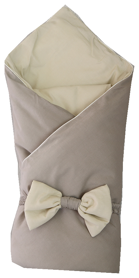 фото Bambola комплект на выписку 3 пр одеяло вельвет, одеяло бязь, бант 100*100 см серый/лен bamboola