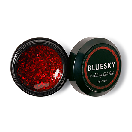 

Bluesky, Полигель с шиммером Pudding Art, красный, 8 г