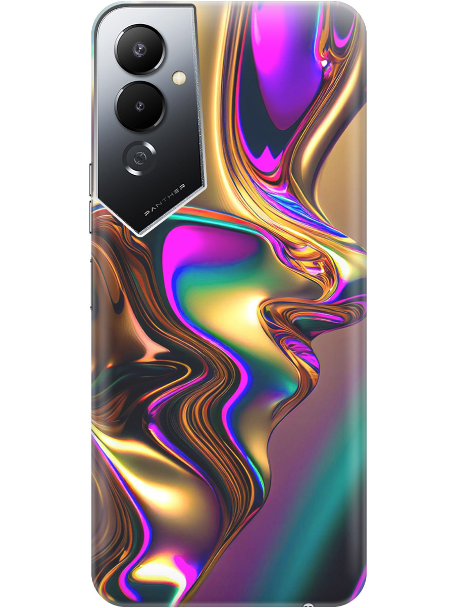 

Силиконовый чехол на Tecno Pova 4 с принтом "Золотистая абстракция", Прозрачный;золотистый;фиолетовый, 762091431