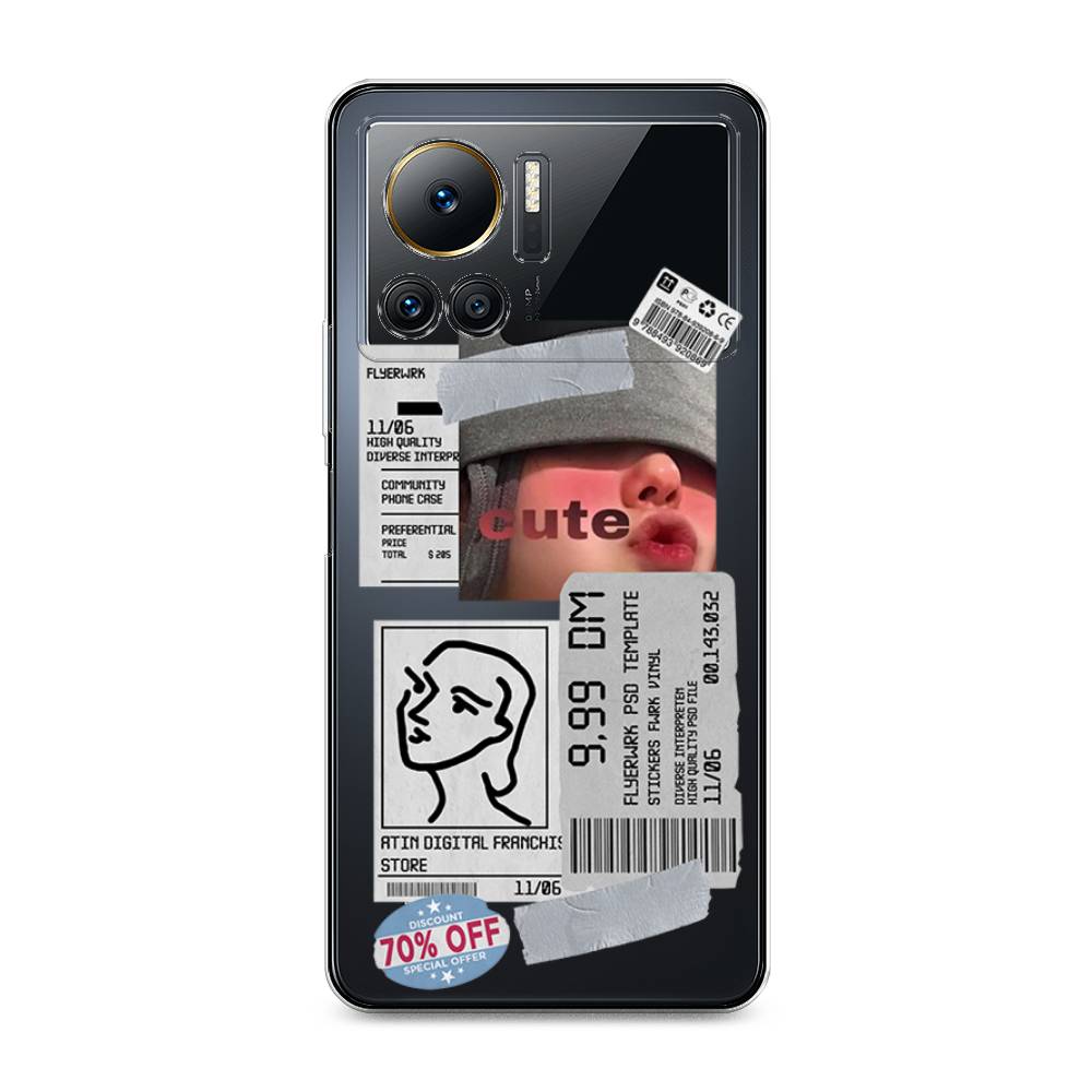 

Чехол на Infinix Note 12 VIP "Cute girl collage", Розовый;серый;голубой, 3101950-6