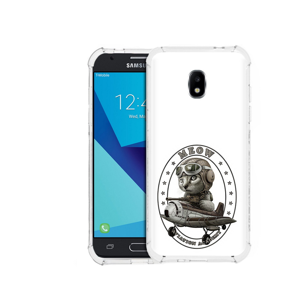 

Чехол MyPads Tocco для Samsung Galaxy J3 (2017) кот в самолете (PT74067.575.395), Прозрачный, Tocco