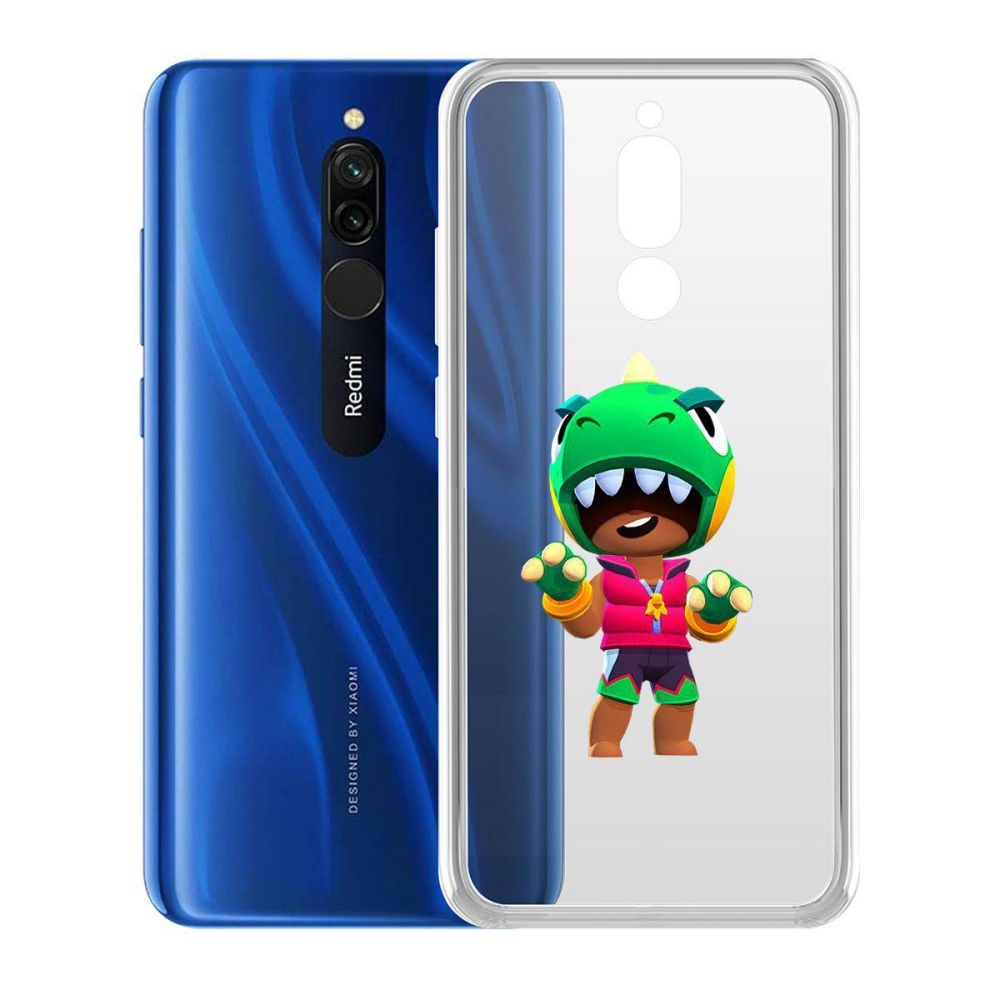 

Чехол-накладка Brawl Stars-Дино Леон для Xiaomi Redmi 8, Прозрачный