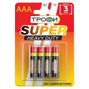 фото Набор батареек трофи r03-4bl super heavy duty zinc ( c0033712 ) - 4шт combo