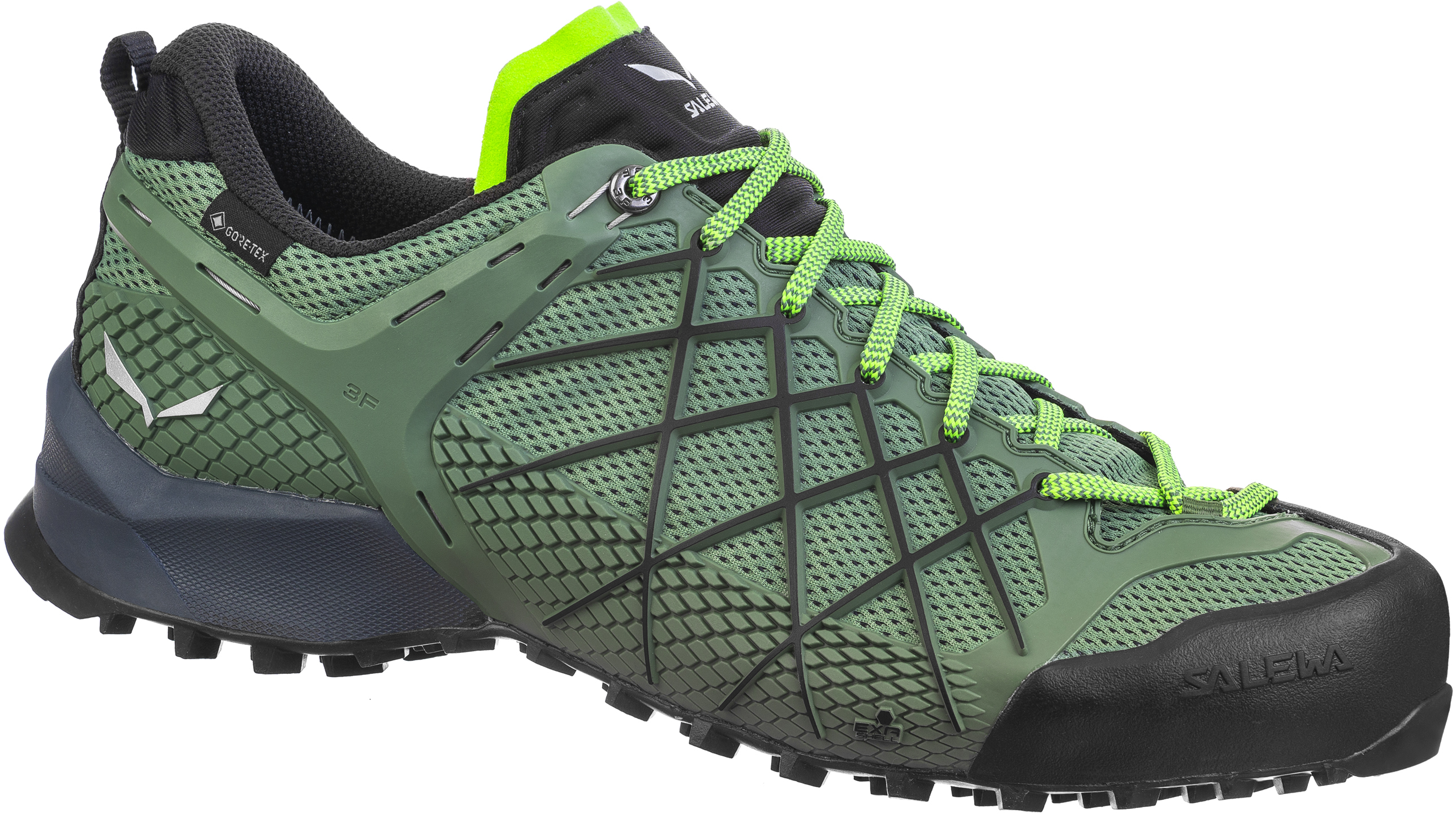 фото Кроссовки мужские salewa wildfire gore-tex men's зеленые 10 uk