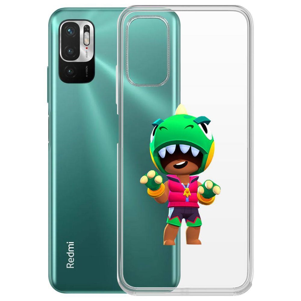 

Чехол-накладка Brawl Stars-Дино Леон для Xiaomi Redmi Note 10T/ Poco M3 Pro, Прозрачный