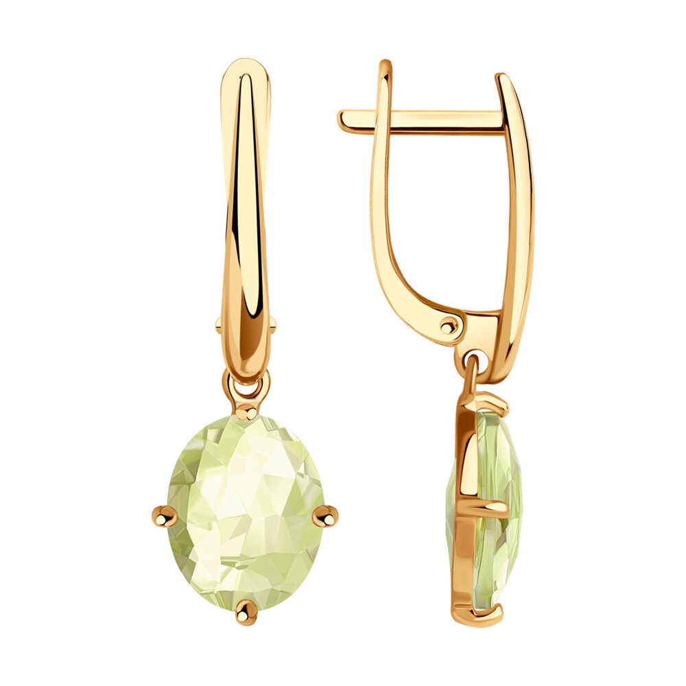 

Серьги подвески из красного золота SOKOLOV 728234, кварц, 728234