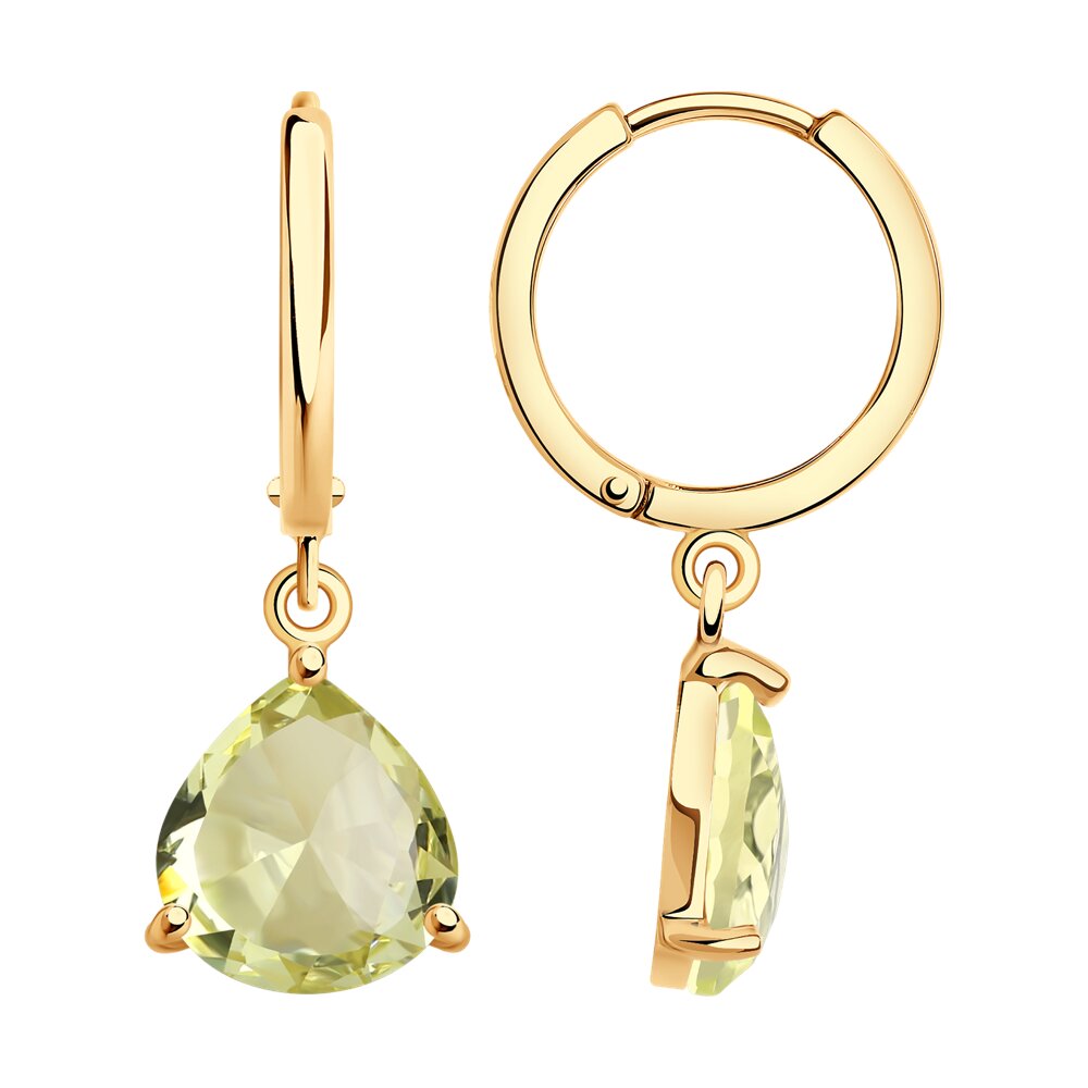 

Серьги подвески из красного золота SOKOLOV 728304, кварц, 728304