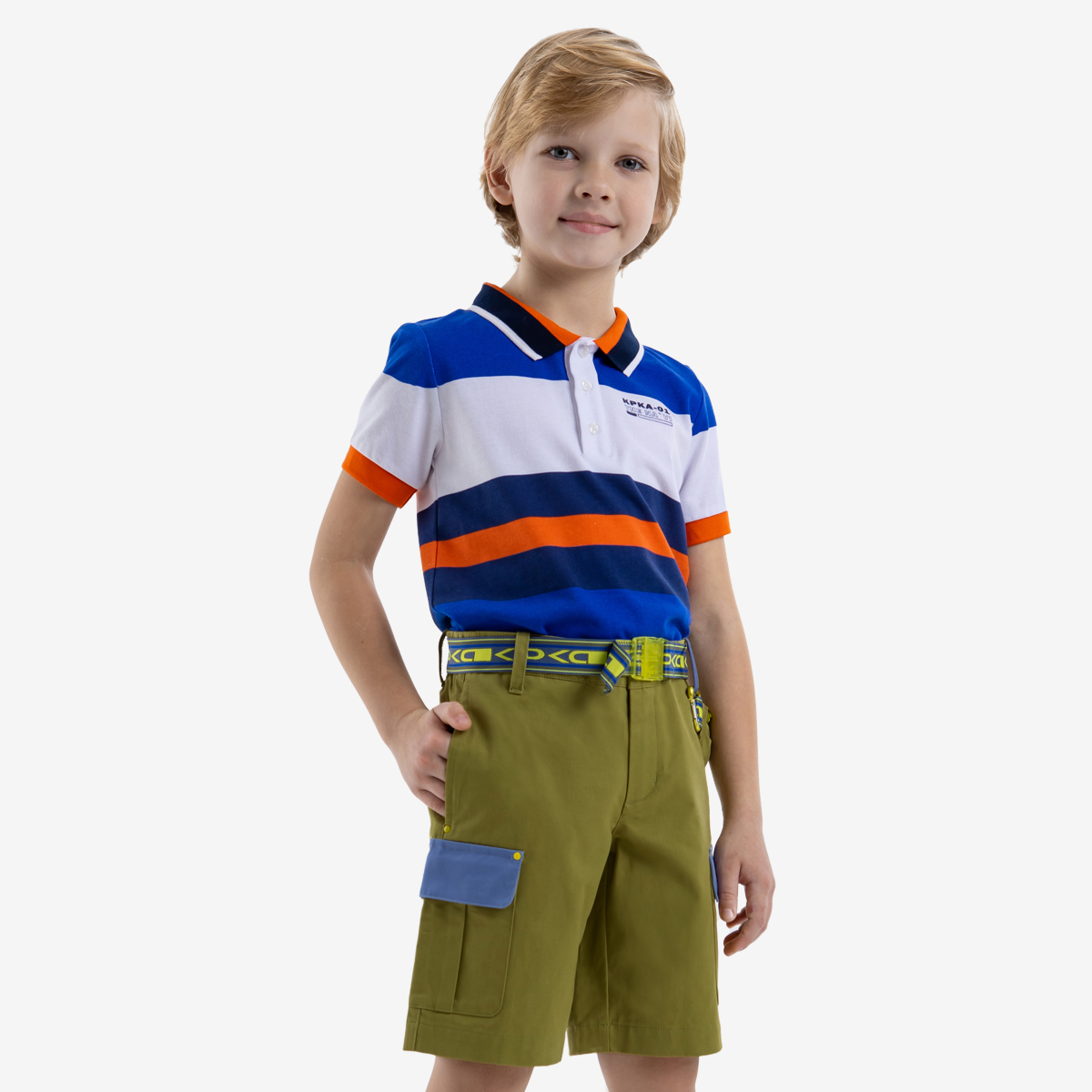 Шорты детские Kapika JKBCH05-64, цвет хаки, размер 116 спортивные брюки а хаки с пуговицами sanetta pure детские