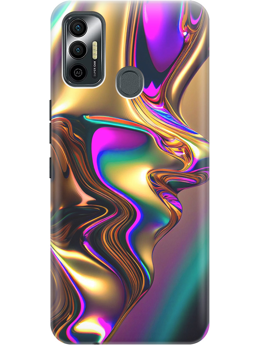 

Силиконовый чехол на Tecno Spark 7 с принтом "Золотистая абстракция", Прозрачный;золотистый;фиолетовый, 741736131