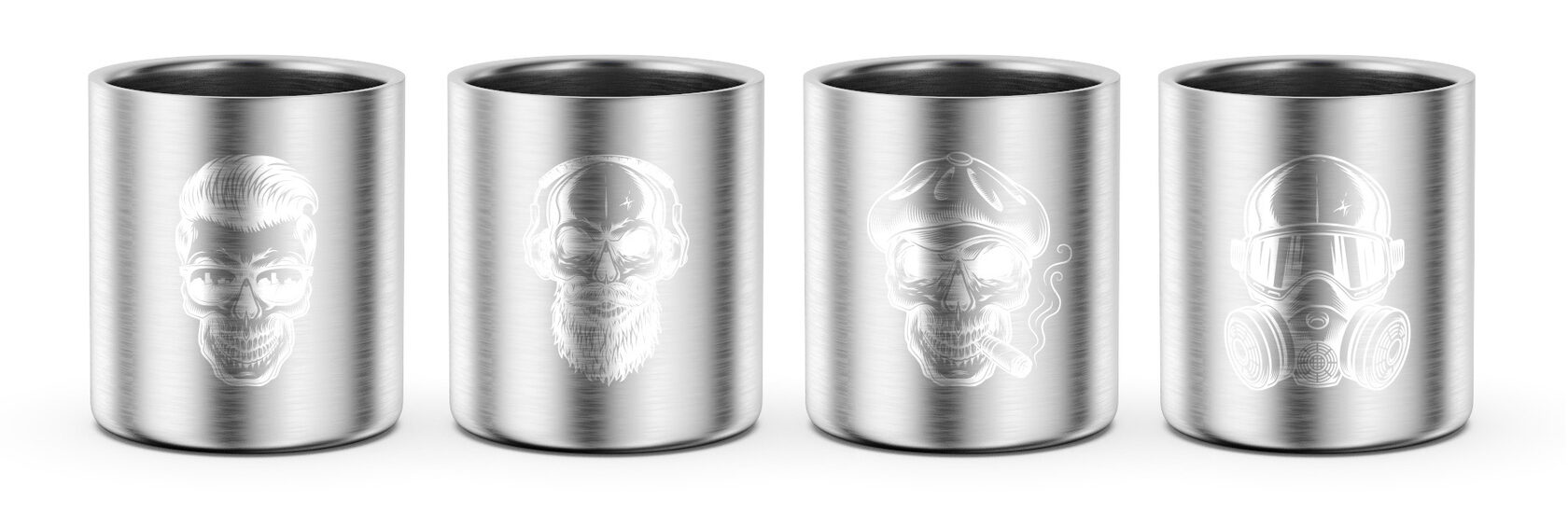 фото Набор бокалов для виски stainless steel double-wall whiskey glasses circle joy