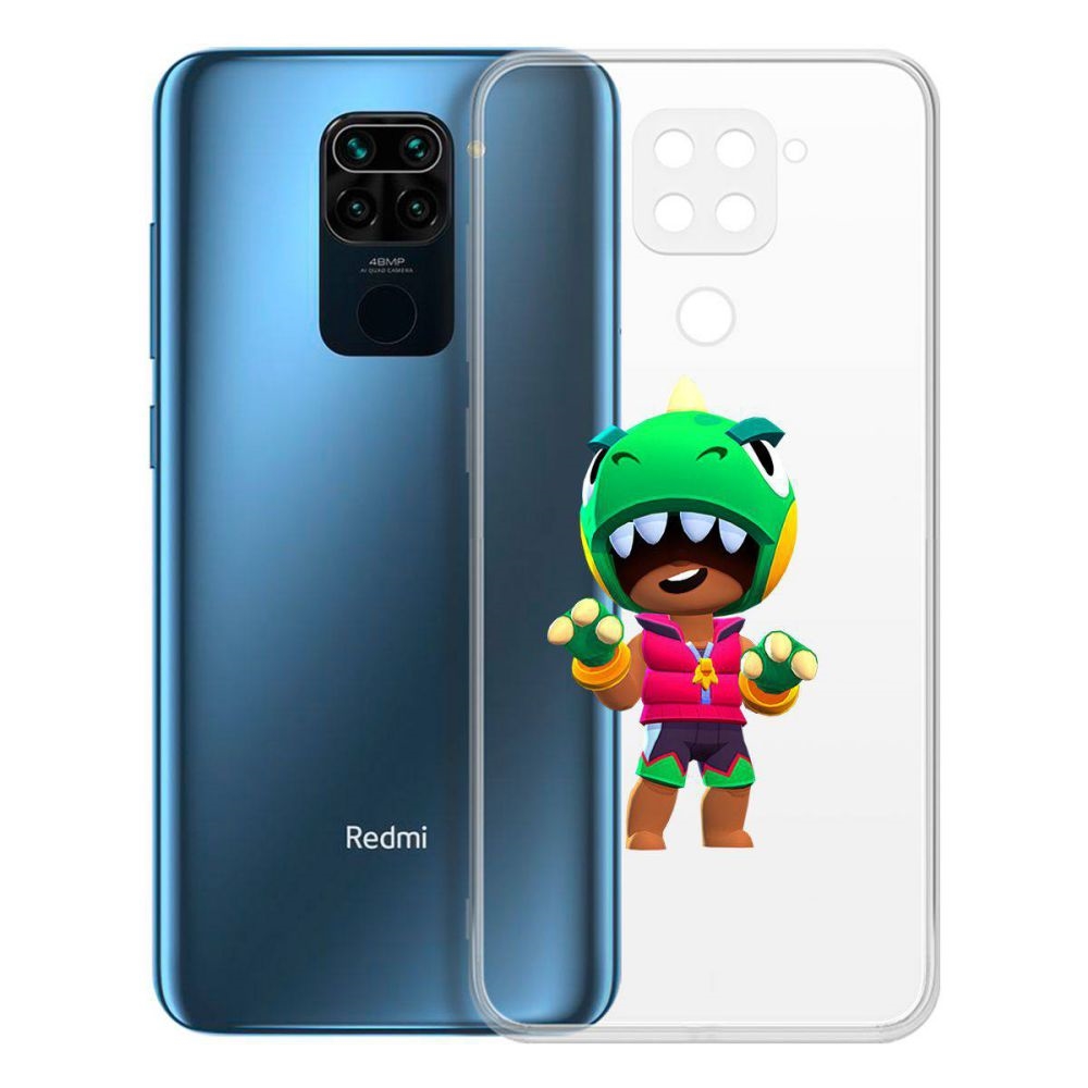 Чехол-накладка Brawl Stars-Дино Леон для Xiaomi Redmi Note 9