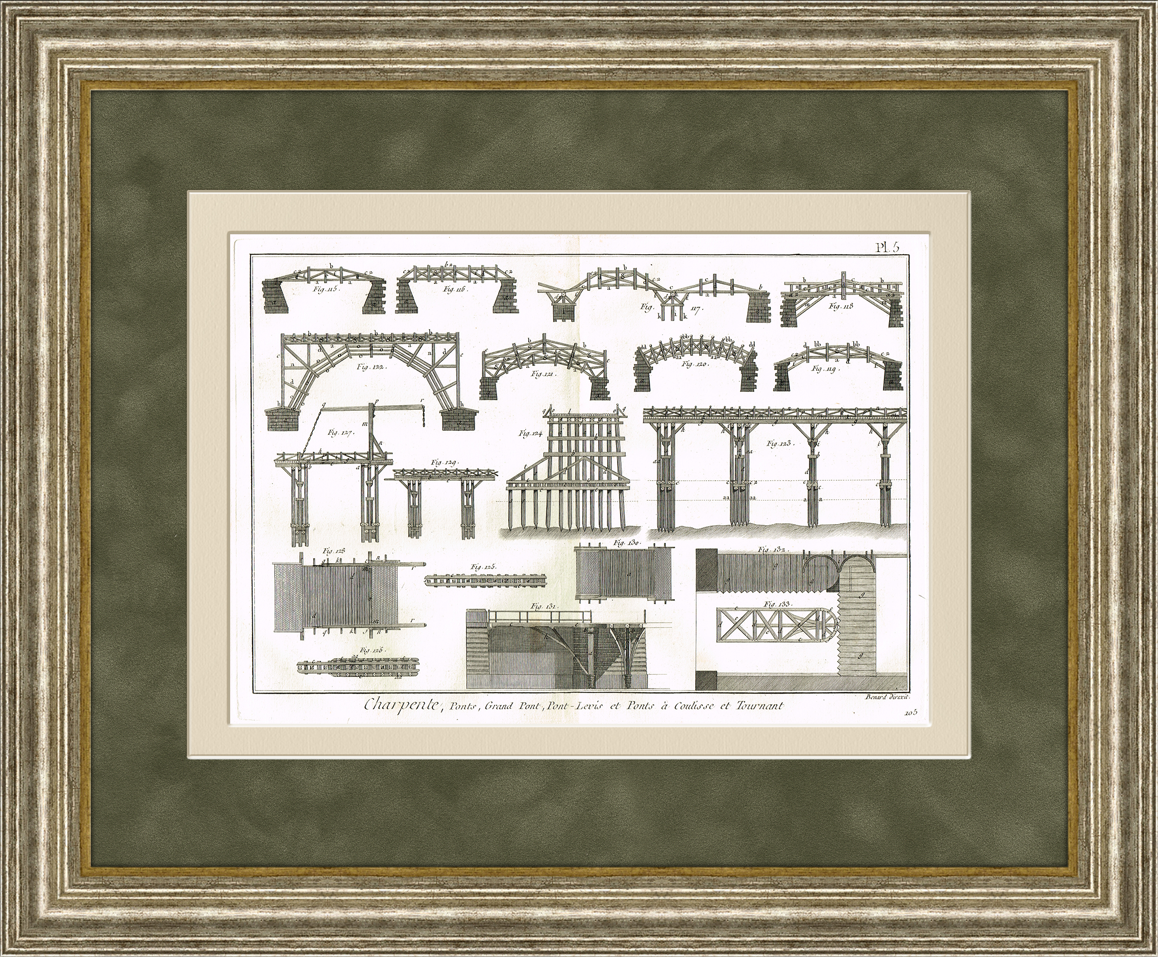 

Гравюра Строительство портового моста