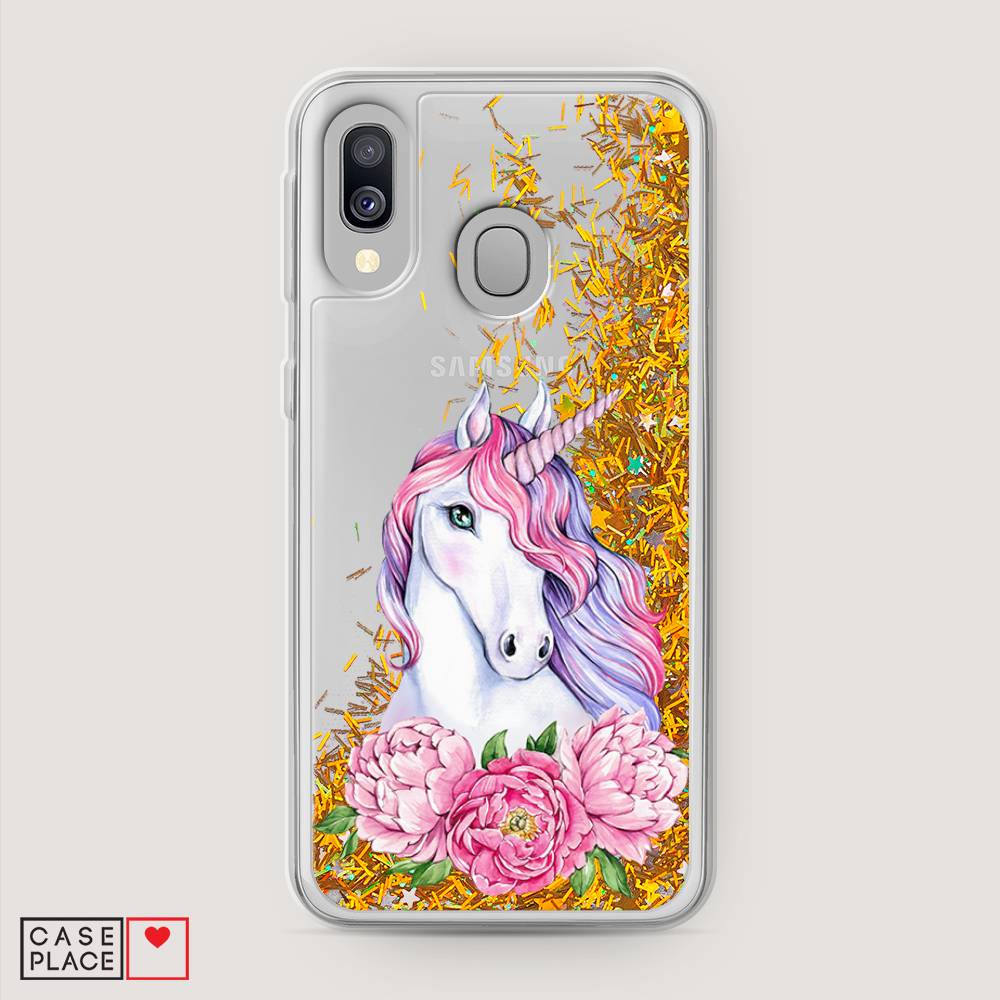 

Чехол Awog на Samsung Galaxy A40 "Единорог с пионами", Разноцветный, 28090-1