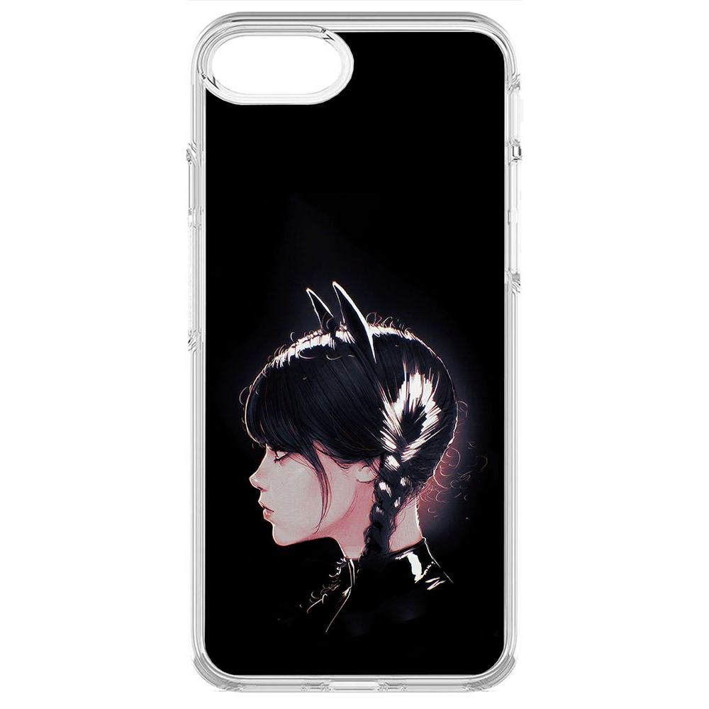 

Чехол-накладка Krutoff Clear Case Уэнсдей Аддамс - Кошка Уэнсдей для iPhone 8, Прозрачный