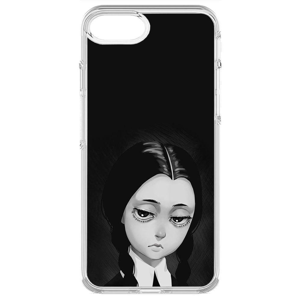 

Чехол-накладка Krutoff Clear Case Уэнсдей Аддамс - Рисованная Уэнсдей для iPhone 8