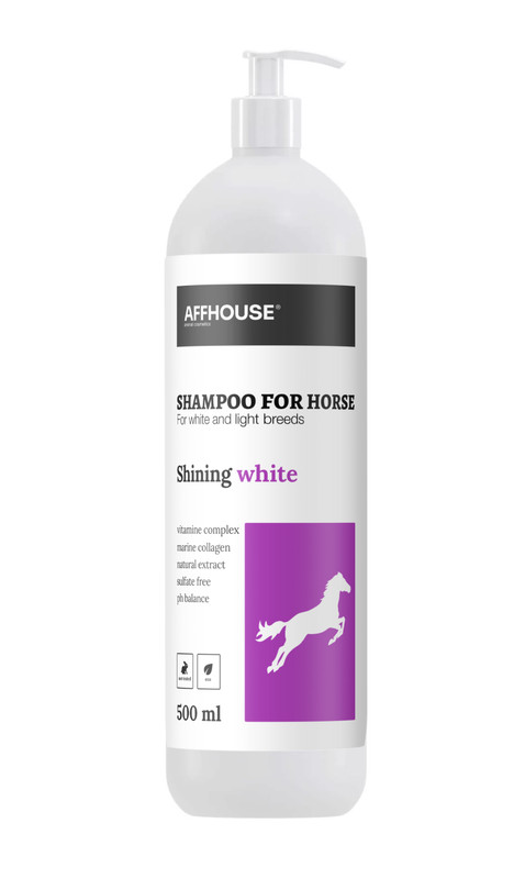 фото Шампунь для лошадей affhouse shining white, для белой и светлой шерсти 500 мл