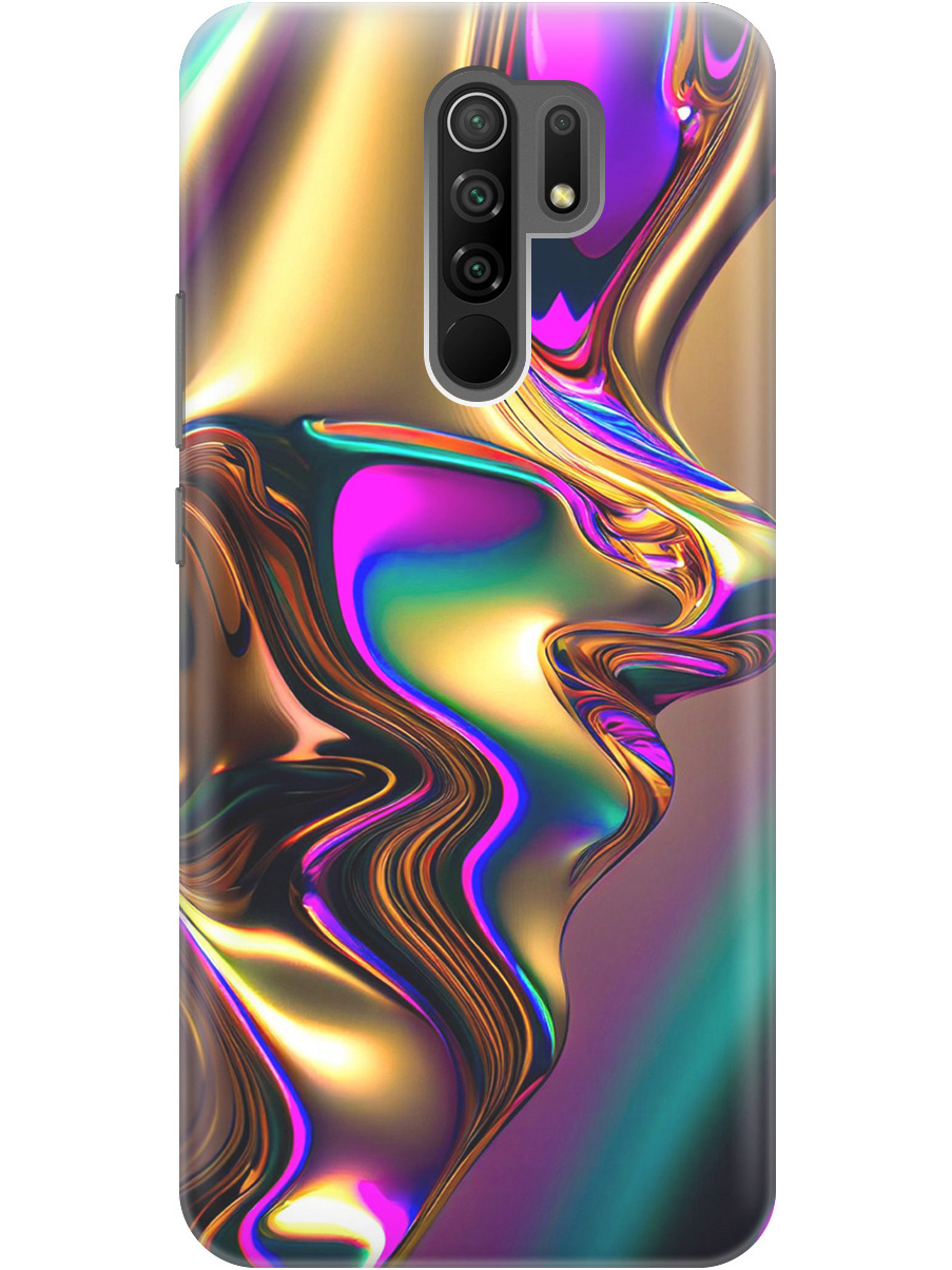 

Силиконовый чехол на Xiaomi Redmi 9 с принтом "Золотистая абстракция", Прозрачный;золотистый;фиолетовый, 723276731