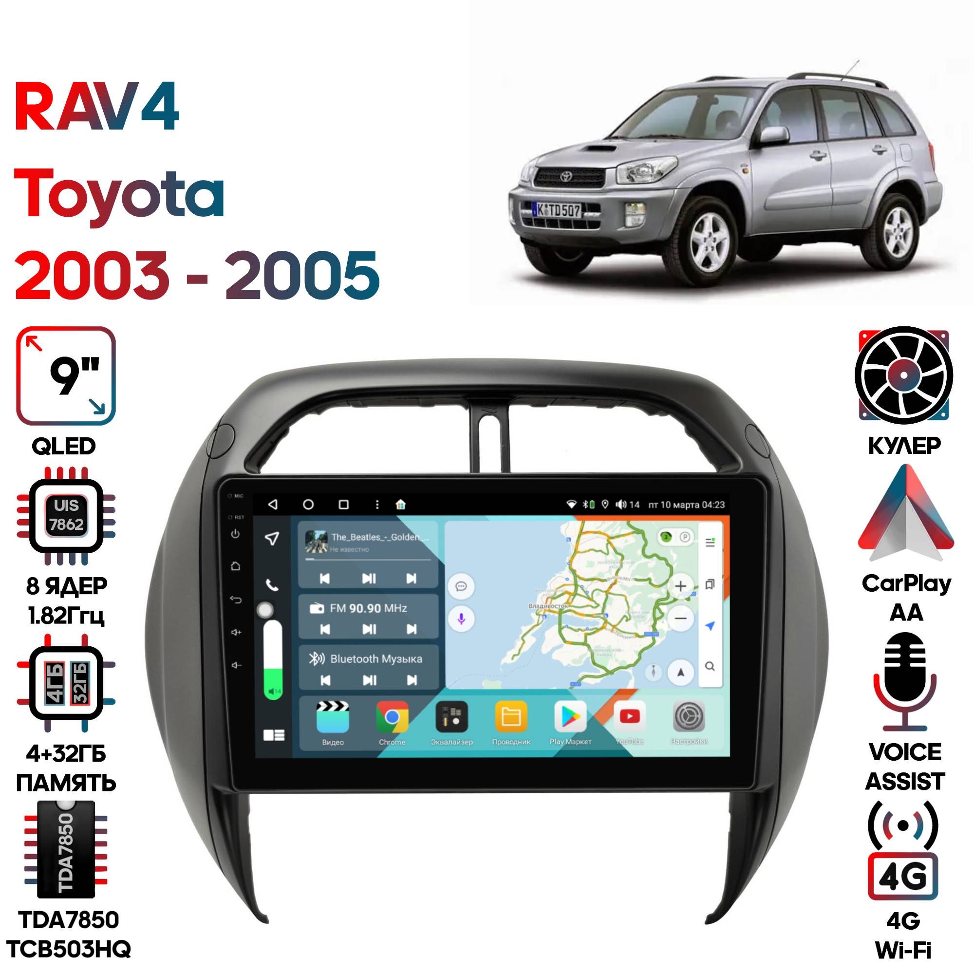 Магнитола Wide Media для Toyota RAV4 2003 - 2005 / KS9707QR-4/32