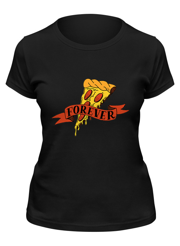 

Футболка женская Printio Pizza forever черная XL, Черный, Pizza forever