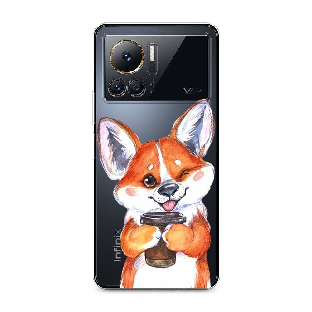 

Чехол на Infinix Note 12 VIP "Корги с кофе", Оранжевый;белый, 3101950-4