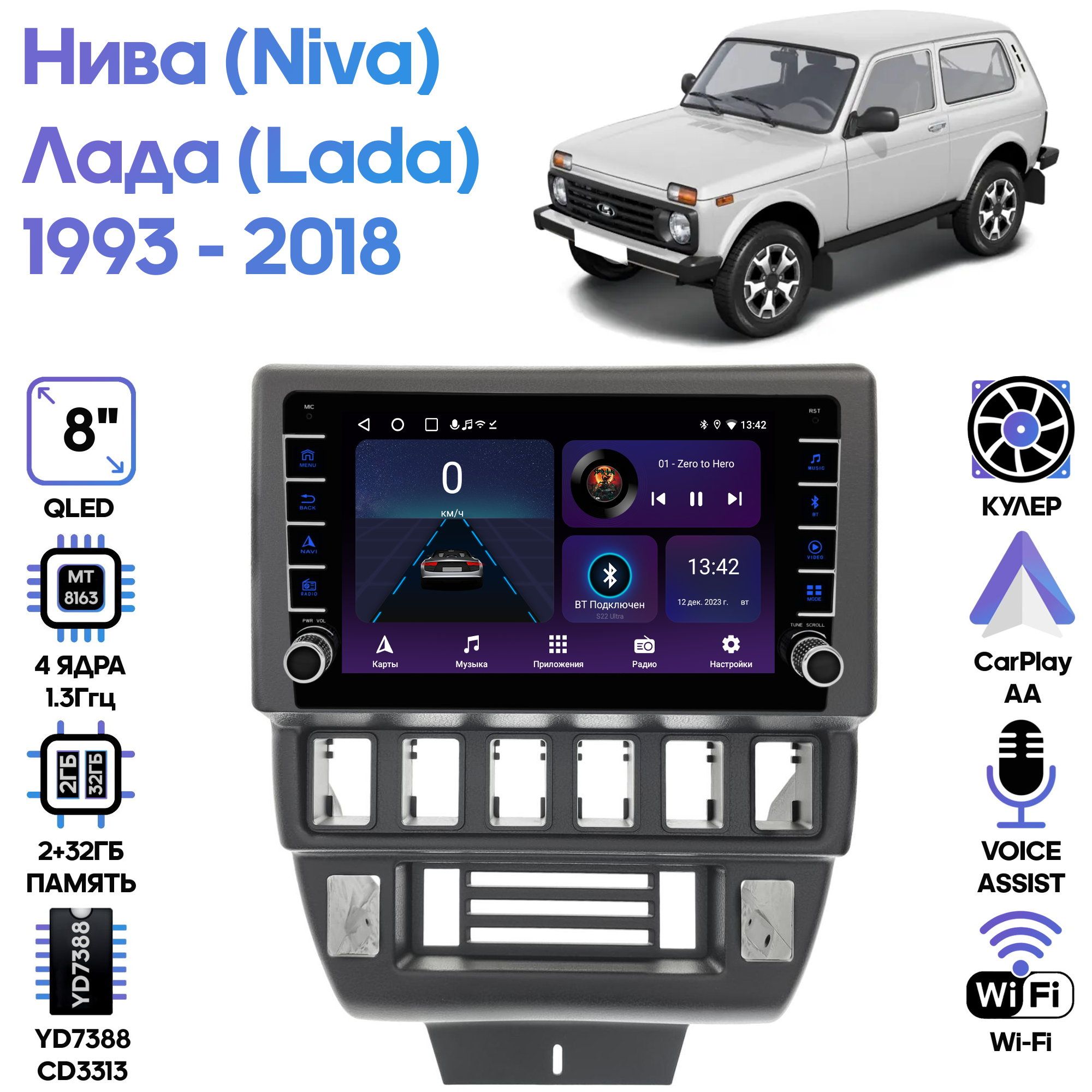 

Магнитола Wide Media для Лада Нива 4х4 (Lada Niva) 1993 - 2018 / LC9865ON-2/32