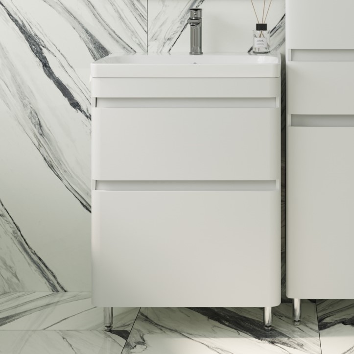 

Тумба с раковиной Style Line Атлантика 60 напольная, белый матовый, Атлантика 60 напольная