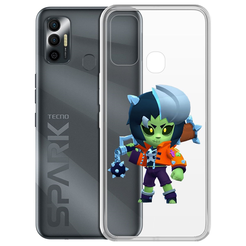 

Чехол-накладка Brawl Stars-ЗомБиби для Tecno Spark 7, Прозрачный