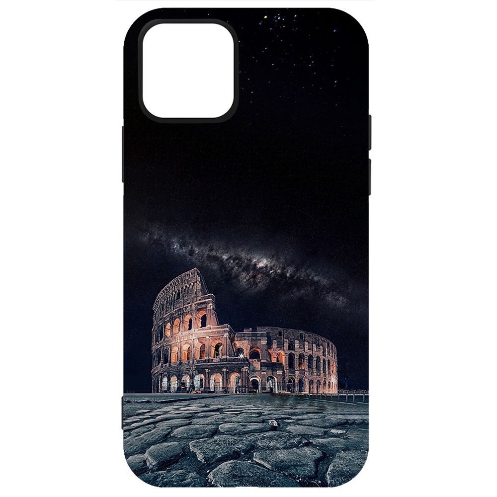 Чехол-накладка Krutoff Soft Case Италия, Колизей для iPhone 12 Pro Max черный