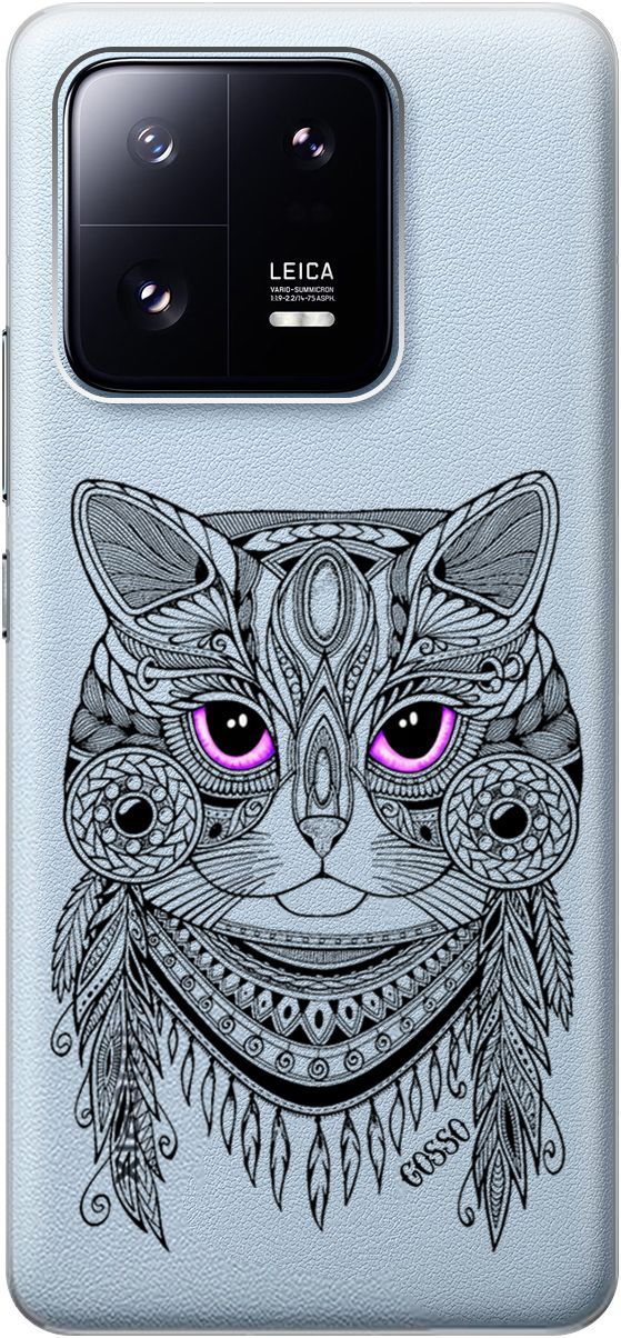 

Силиконовый чехол на Xiaomi 13 Pro Про с 3D принтом "Grand Cat" прозрачный, Прозрачный;фиолетовый, 158975