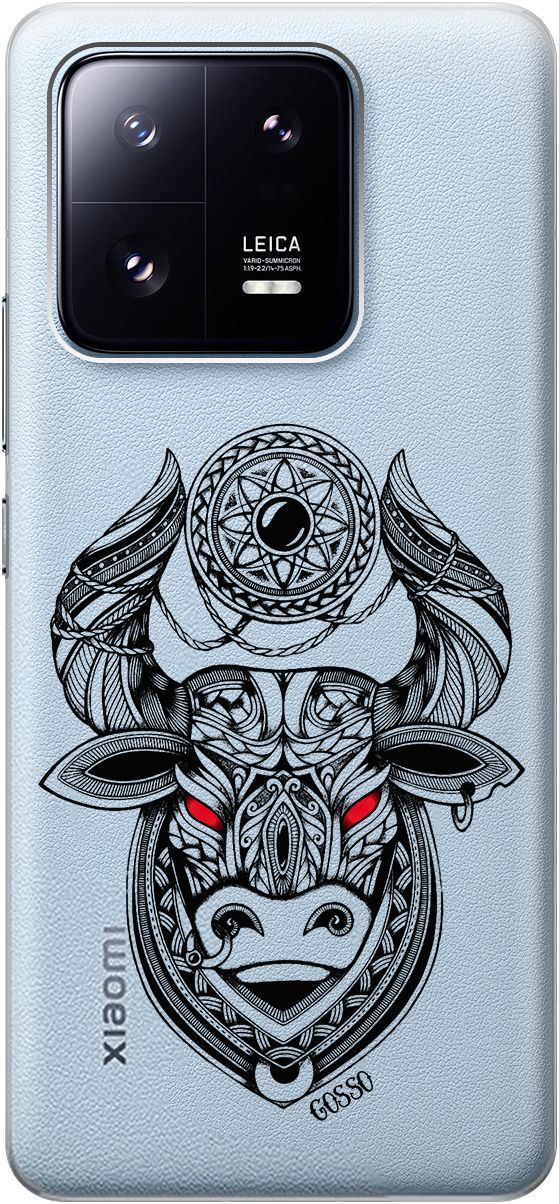 

Силиконовый чехол на Xiaomi 13 Pro Про с 3D принтом "Grand Bull" прозрачный, Прозрачный;красный, 158975