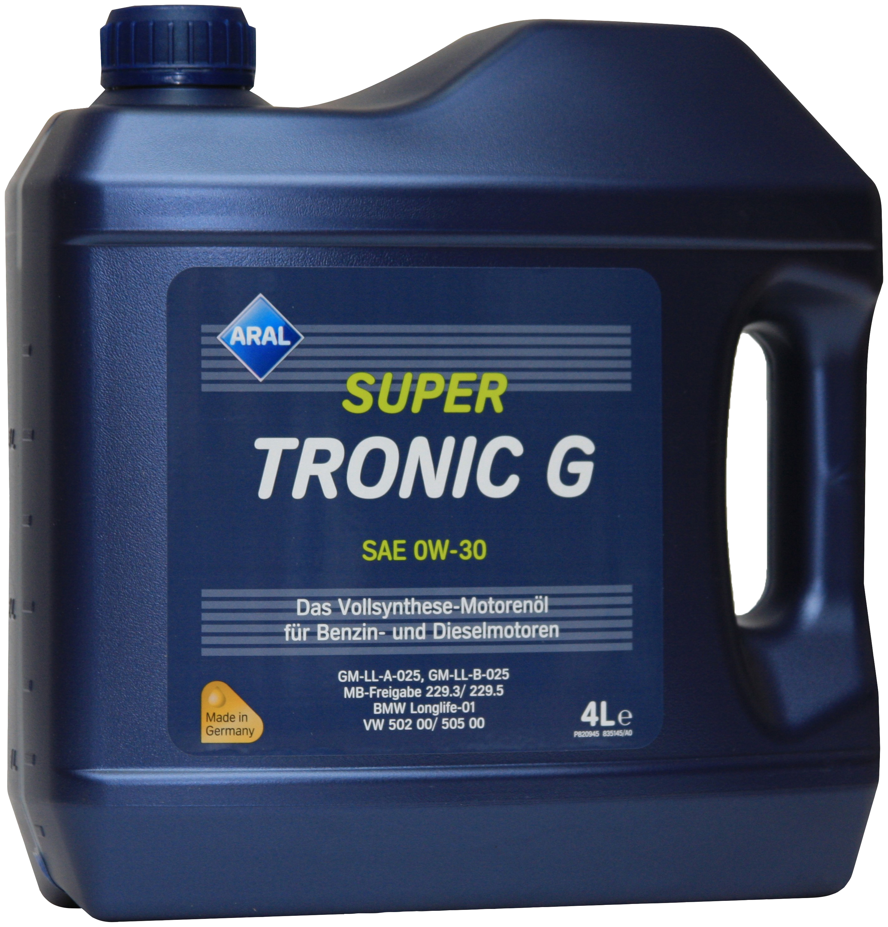

Масло моторное синтетическое ARAL 7684 229.3/229.5 SuperTronic G 0W30, 4 литра.