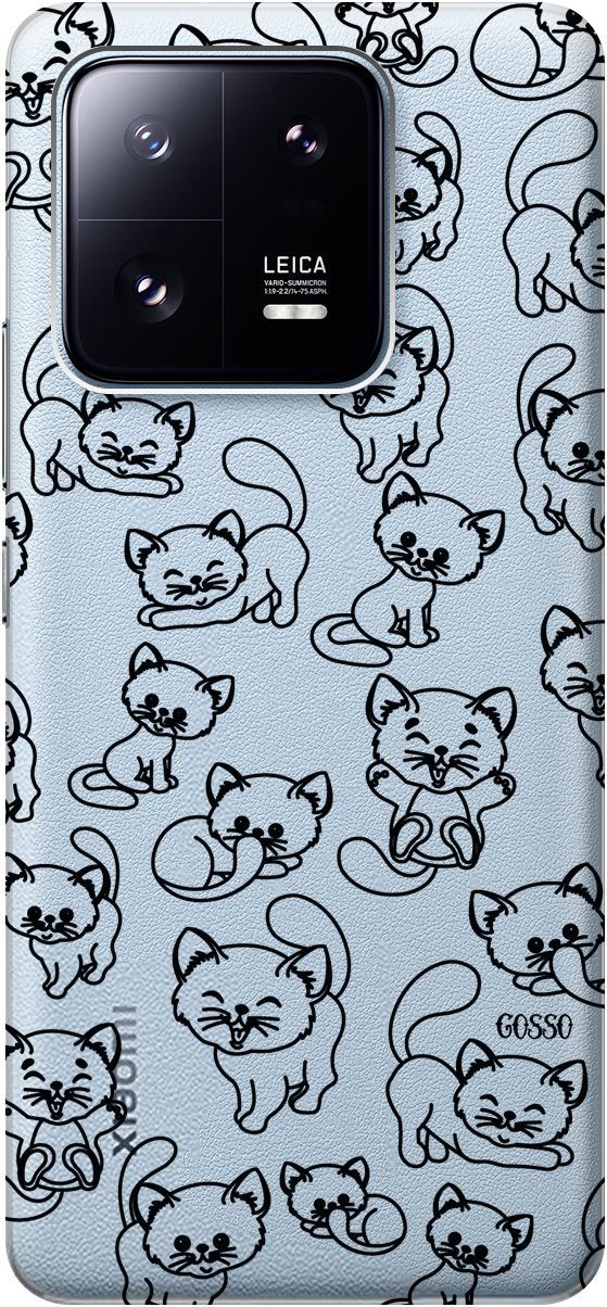 

Силиконовый чехол на Xiaomi 13 Pro Про с 3D принтом "Cute Kitties" прозрачный, Прозрачный;черный, 158975