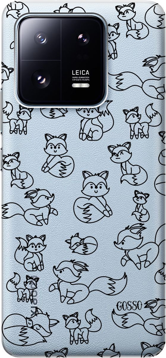 

Силиконовый чехол на Xiaomi 13 Pro Про с 3D принтом "Funny Foxes" прозрачный, Прозрачный;черный, 158975
