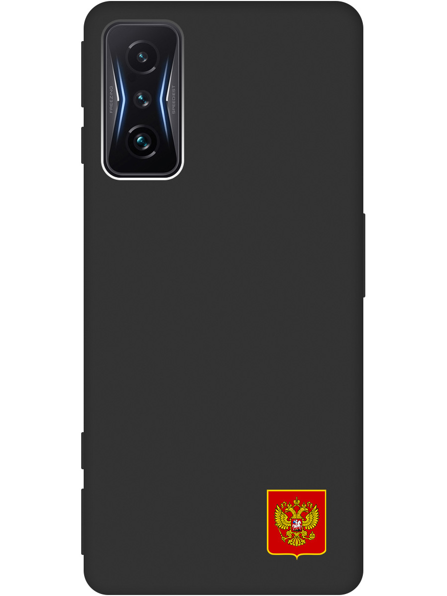 

Силиконовый чехол на Xiaomi Poco F4 GT с Гербом России, Soft Touch черный, 20000424