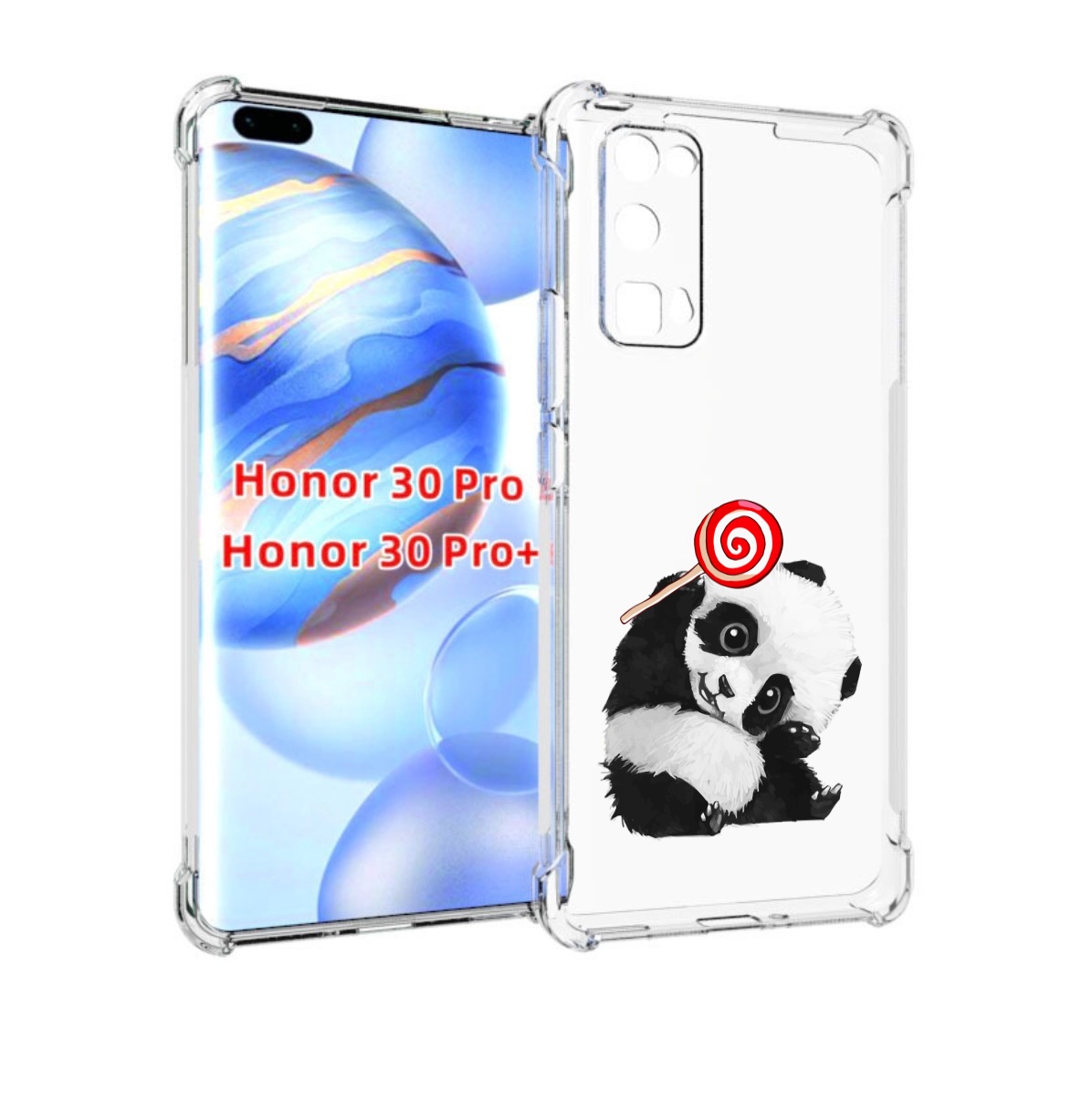 

Чехол бампер MyPads панда с леденцом для Honor 30 Pro Honor, Прозрачный, Tocco