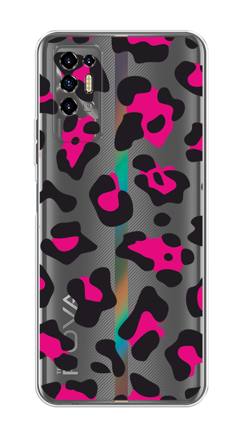 

Чехол на Tecno Pova 2 "Pink cow spots", Черный;розовый, 300550-1