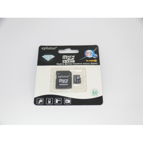

Карта памяти MicroSD 16 GB Class10 Eplutus с адаптером
