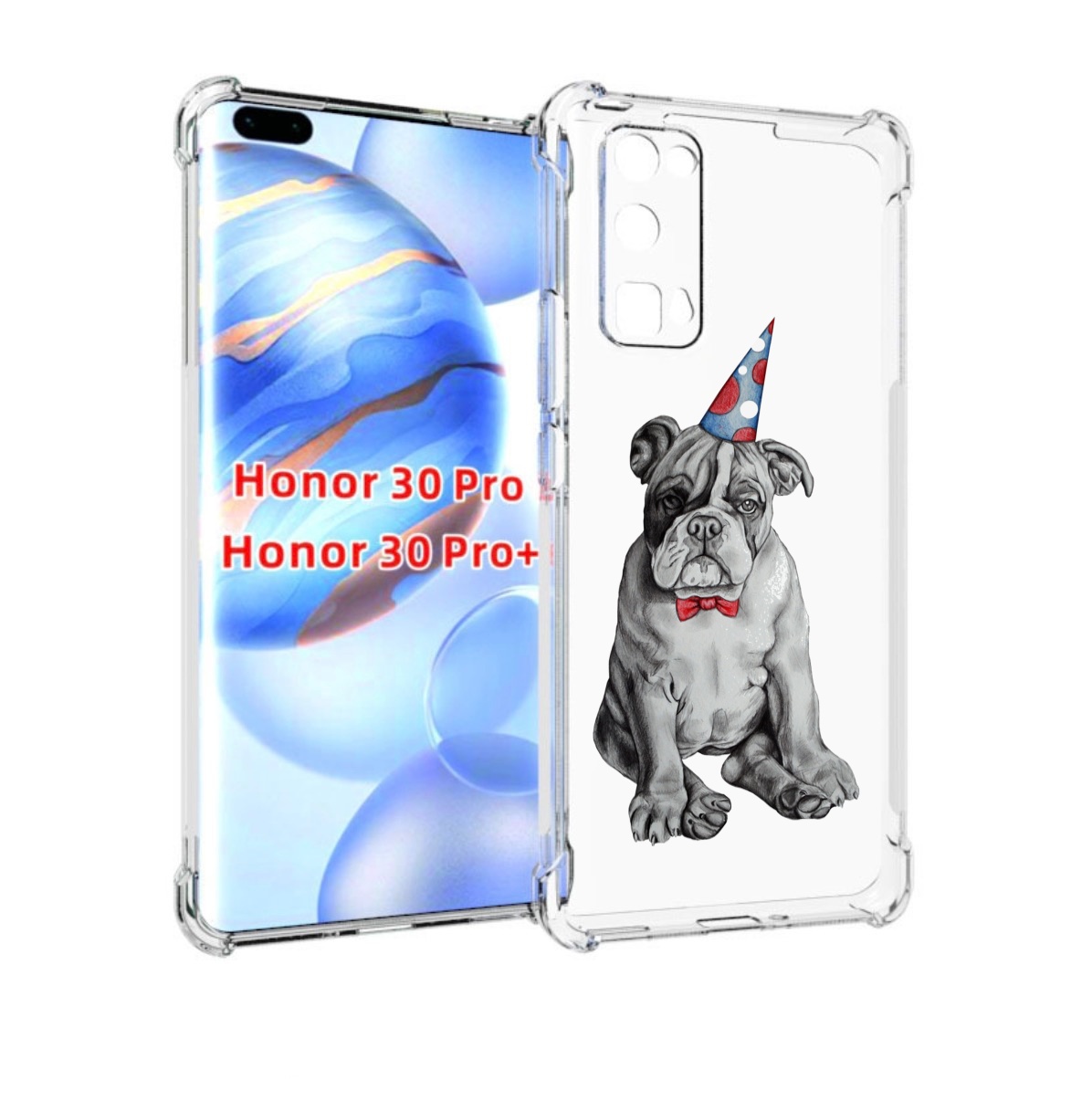 

Чехол бампер MyPads праздничный щенок для Honor 30 Pro Honor, Прозрачный, Tocco
