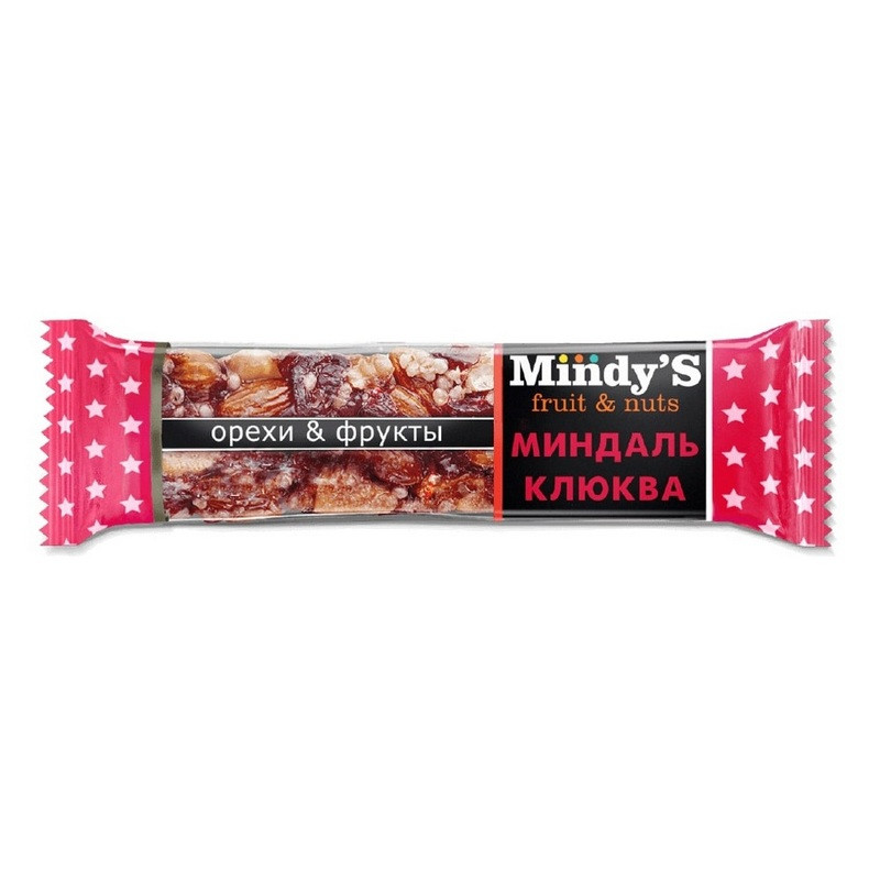 Батончик глазированный Mindy s Миндаль-Клюква, 30штx35г