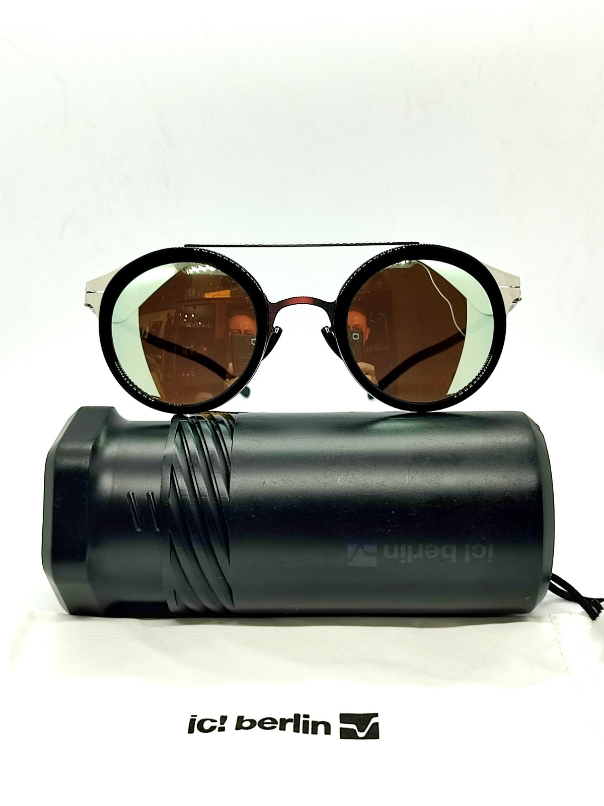 Солнцезащитные очки унисекс Ic! Berlin Katharina-Chrome-Obsidian-LX серебристые