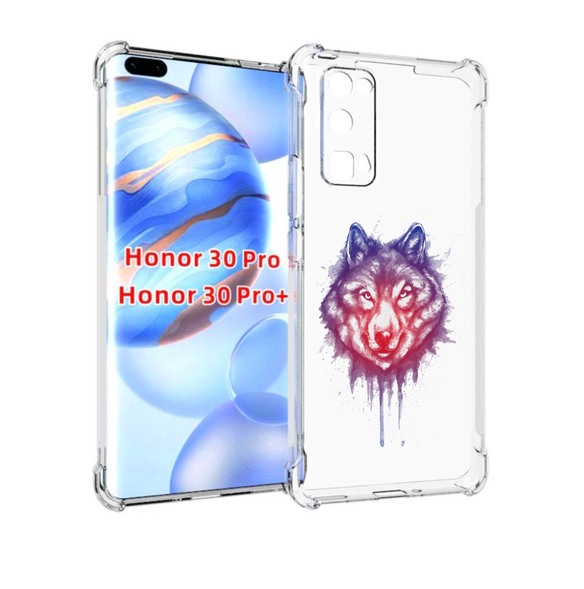 

Чехол бампер MyPads пушистый волк для Honor 30 Pro, Прозрачный, Tocco