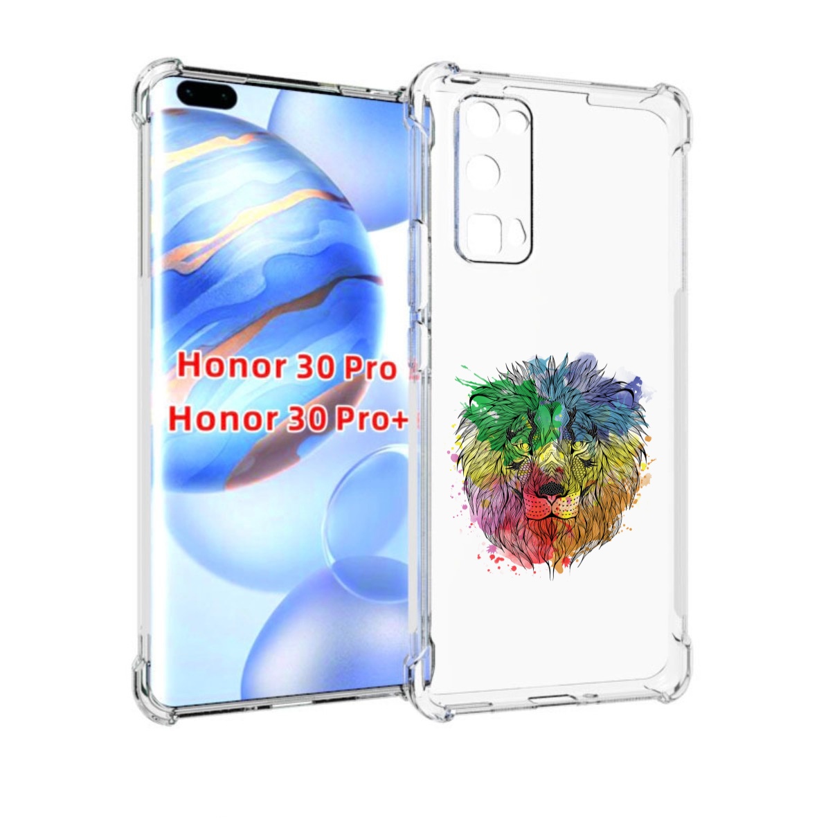 

Чехол бампер MyPads разноцветный гордый лев для Honor 30, Прозрачный, Tocco
