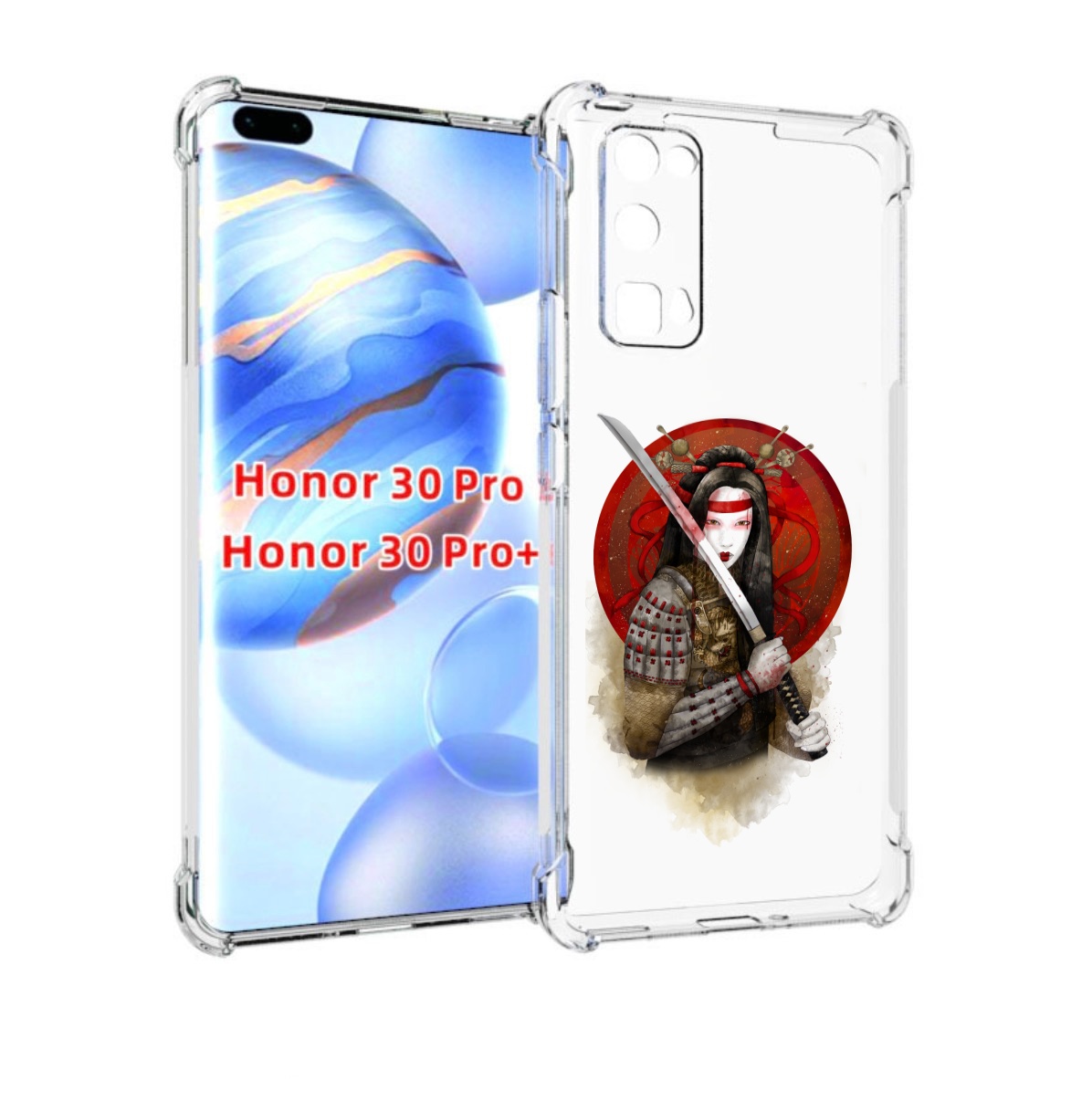 

Чехол бампер MyPads рисованная девушка с катаной для Honor, Прозрачный, Tocco