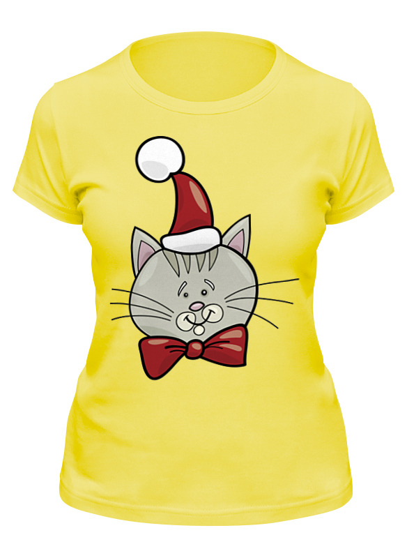 

Футболка женская Printio Котик желтая 2XL, Желтый, Котик