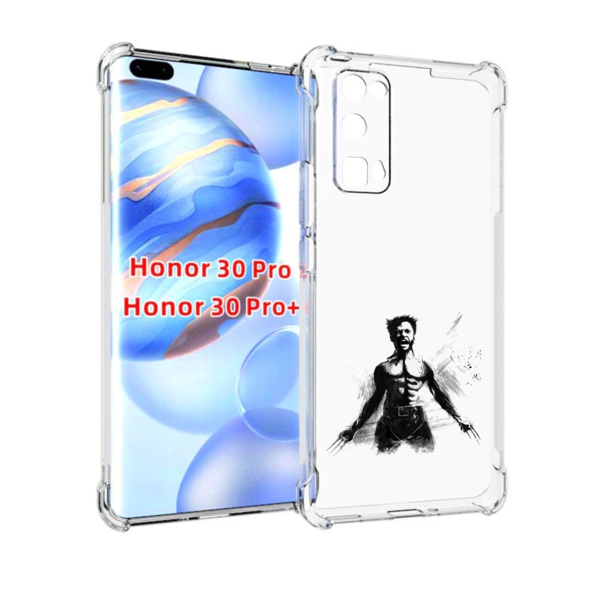 

Чехол бампер MyPads росомаха для Honor 30 Pro, Прозрачный, Tocco