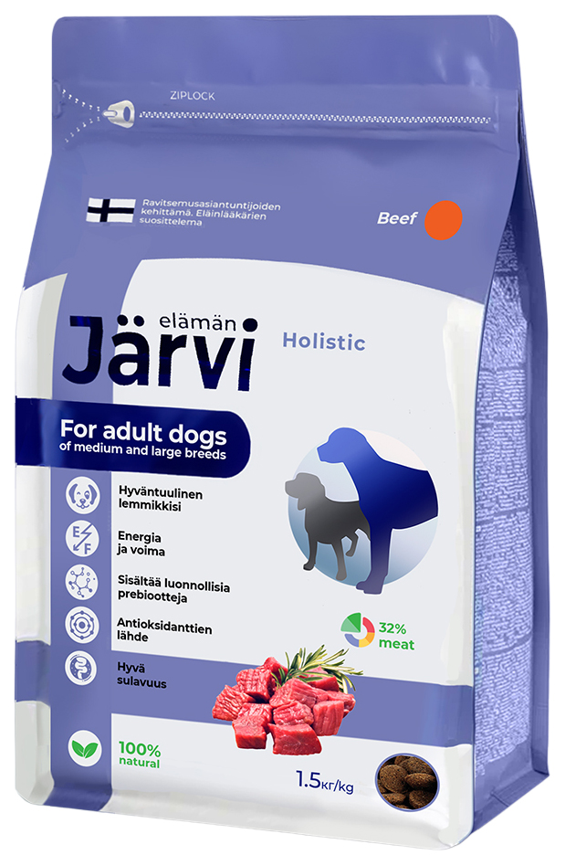 Сухой корм для собак Jarvi для средних и крупных пород, говядина, 1,5 кг