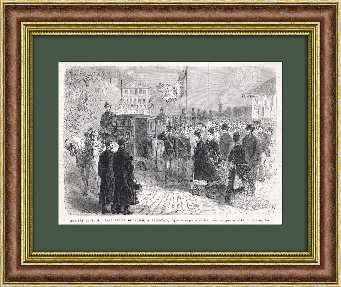 

Прибытие русской императрицы Марии Александровны в Сан-Ремо. Гравюра 1874 г.